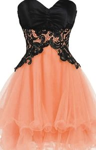 Peach Tulle Prom Dress